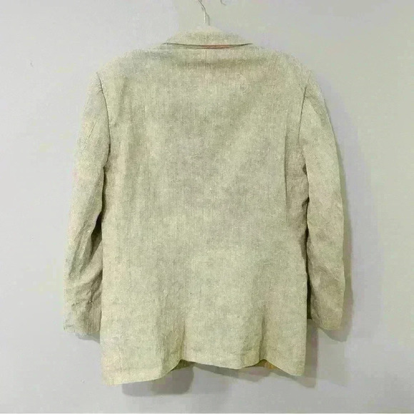 Adolfo Silk And Wool Ivory Beige Blazer Suit Sport Jacket For Men - Picture 4 of 4